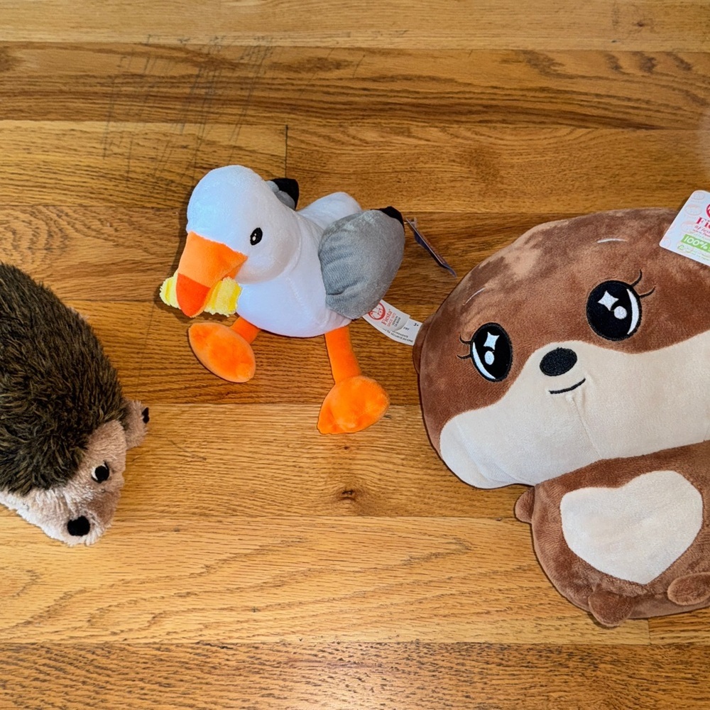 Brown and White Plush Toy 2 NWT